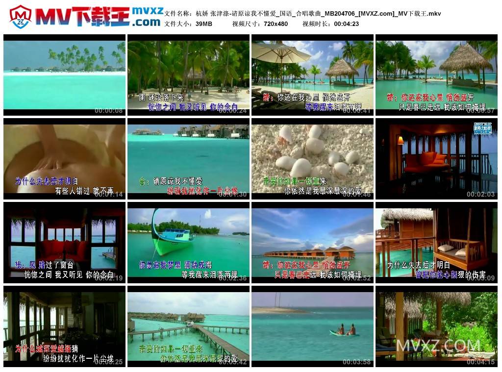 杭娇 张津涤-请原谅我不懂爱_国语_合唱歌曲_MB204706